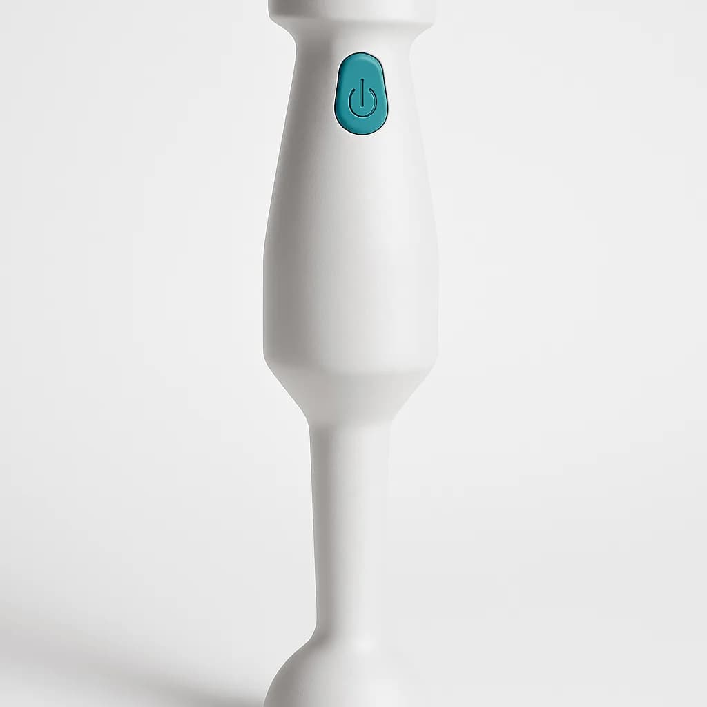 White Hand Blender with Teal Push Button and Immersion Blending Head thumbnail 7