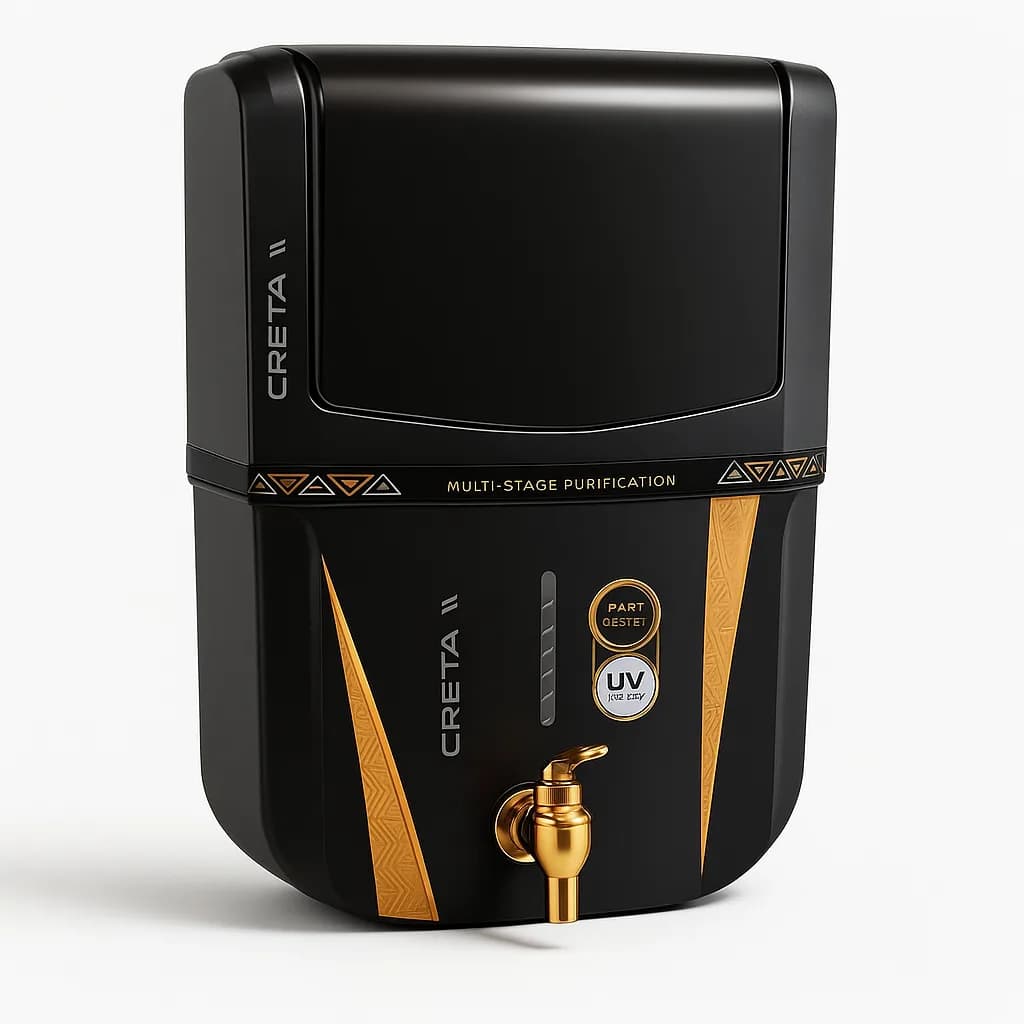 Black and Gold RO UV Water Purifier with 12 L Storage Capacity and Mineral Guard thumbnail 7