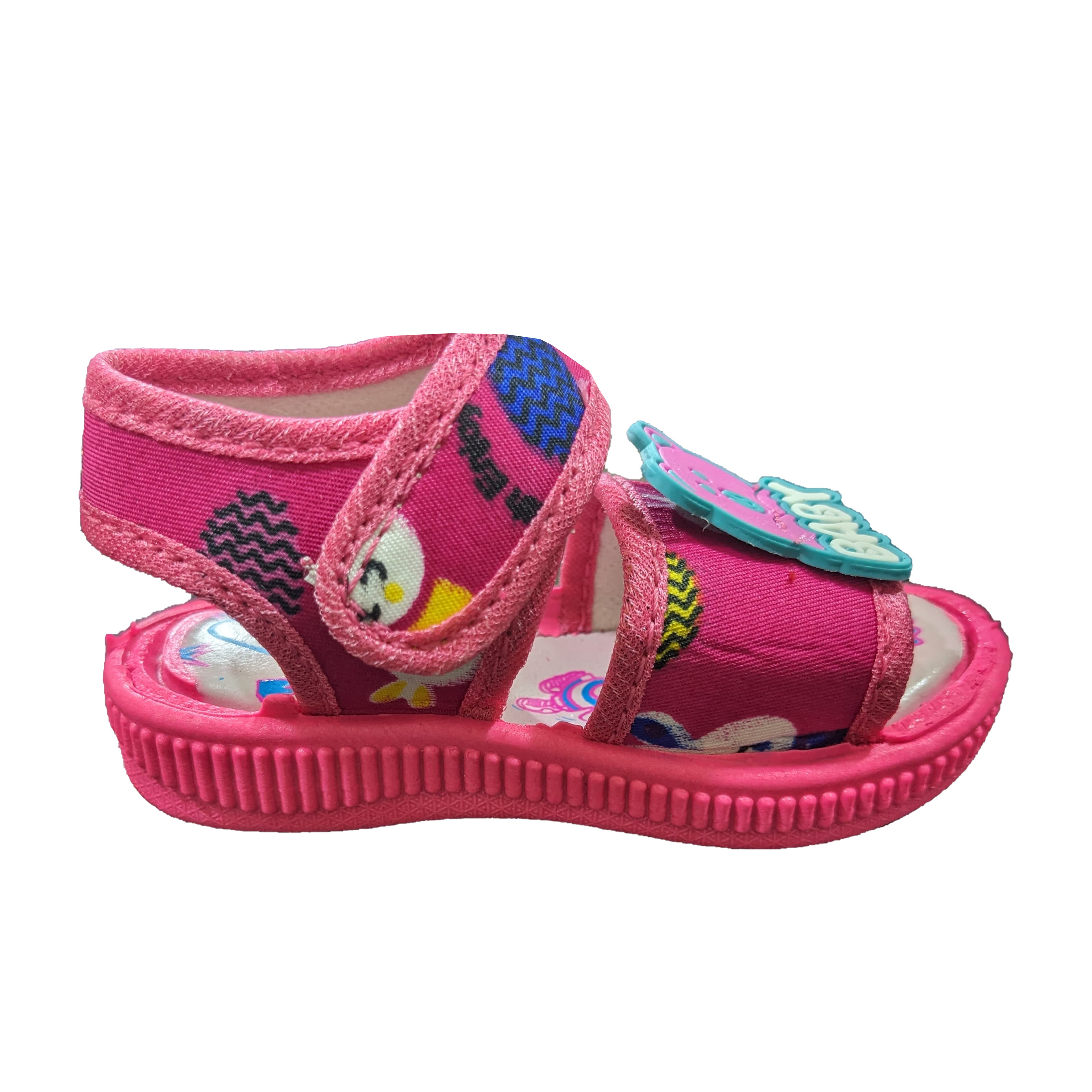 Baby Cartoon Appliqué Open-Toe Ankle-Strap Sandals with Textured Sole thumbnail 3