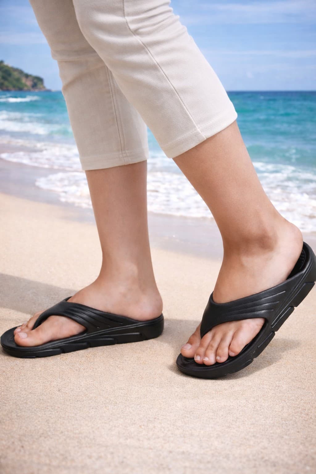 Men’s Open-Toe Slip-On Slide Sandals with Textured Footbed thumbnail 6