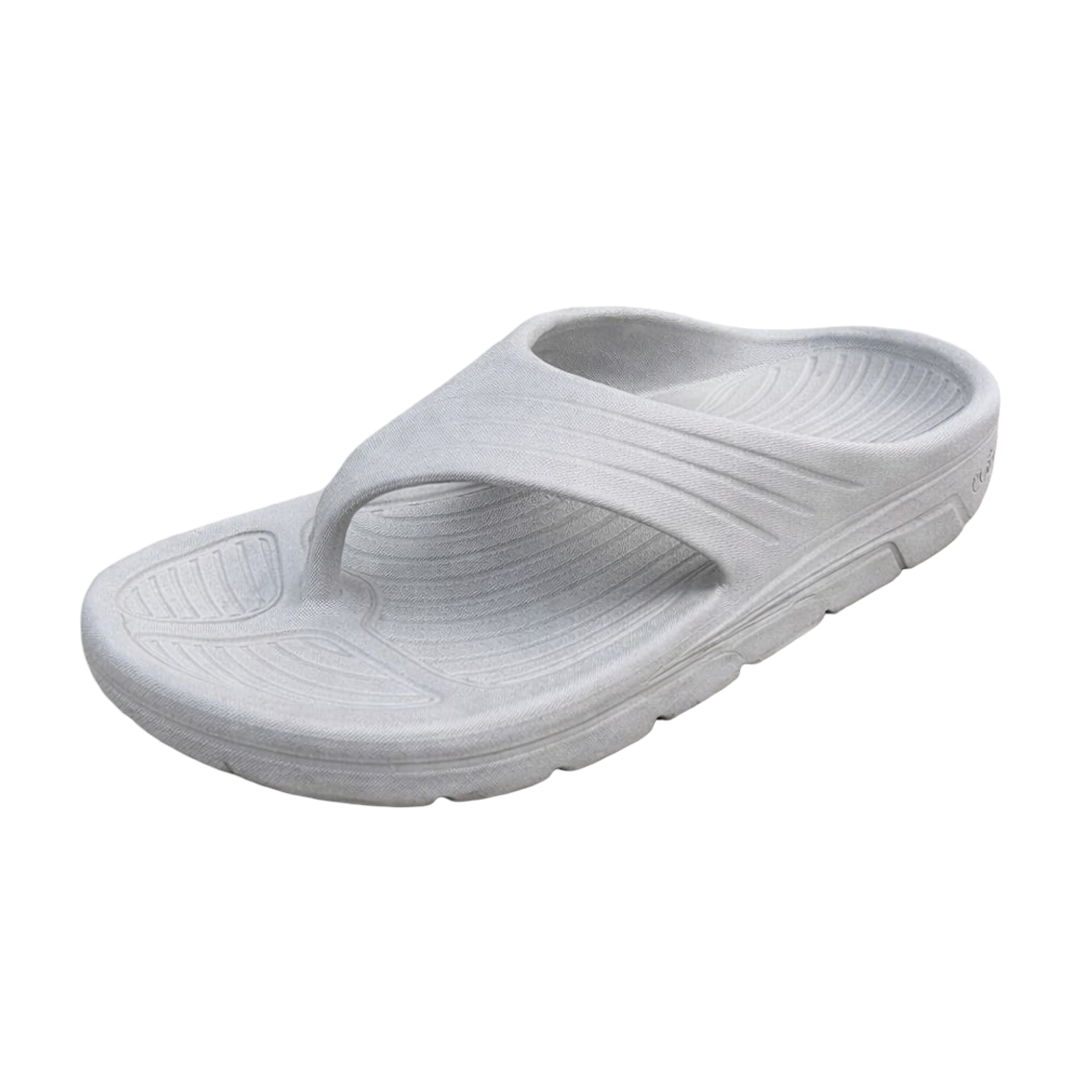 Men’s Textured Thong Flip Flops with Moulded Footbed and Traction Sole thumbnail 3