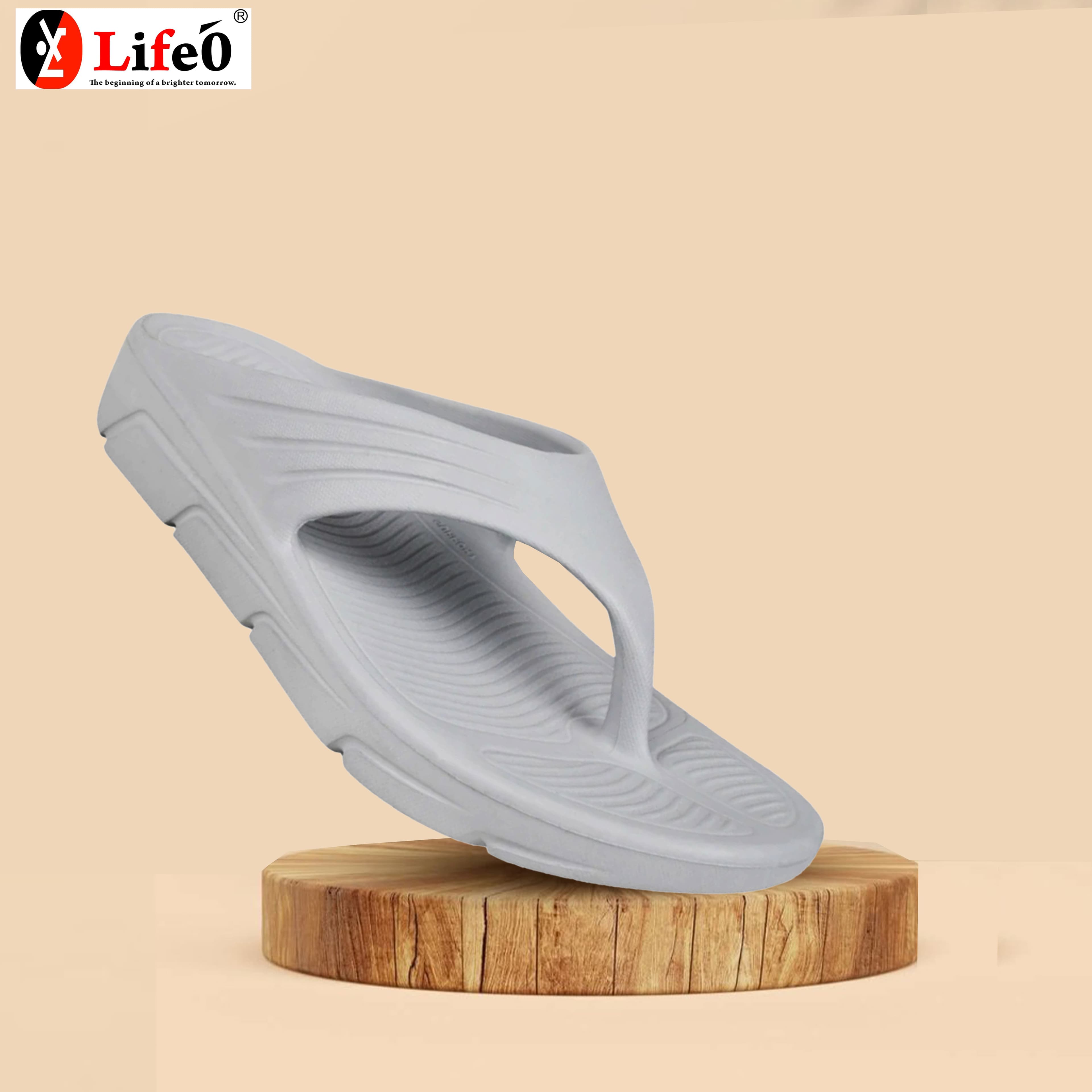 Men’s Textured Thong Flip Flops with Moulded Footbed and Traction Sole thumbnail 4