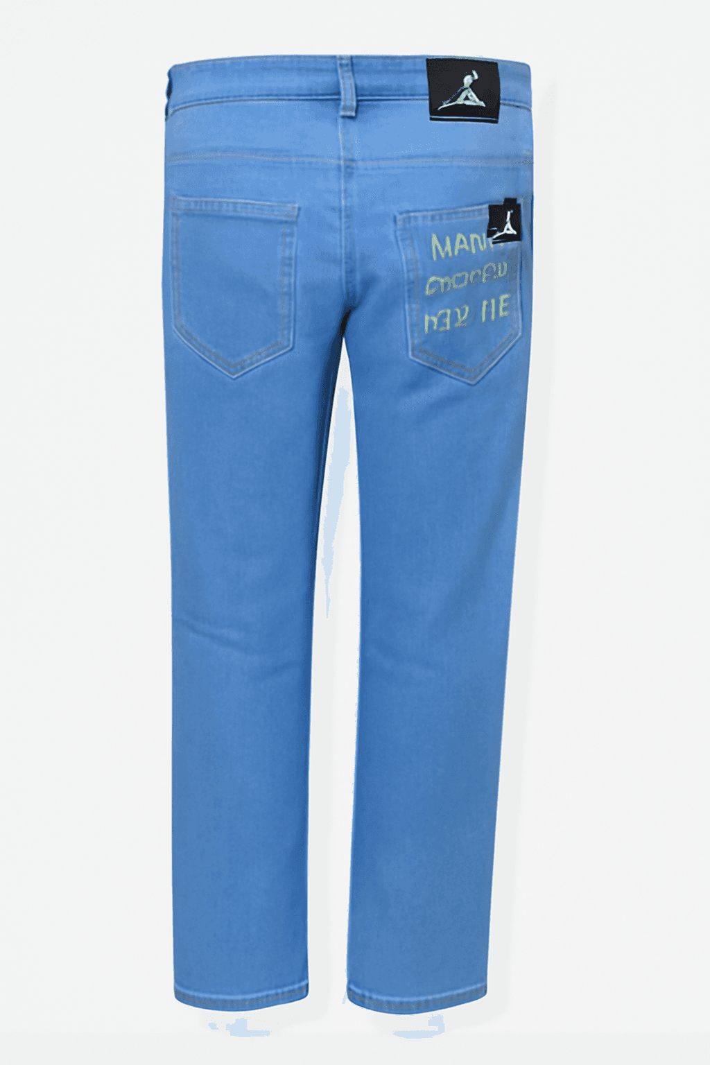Men Slim Denim Low Rise Blue Jeans thumbnail 2