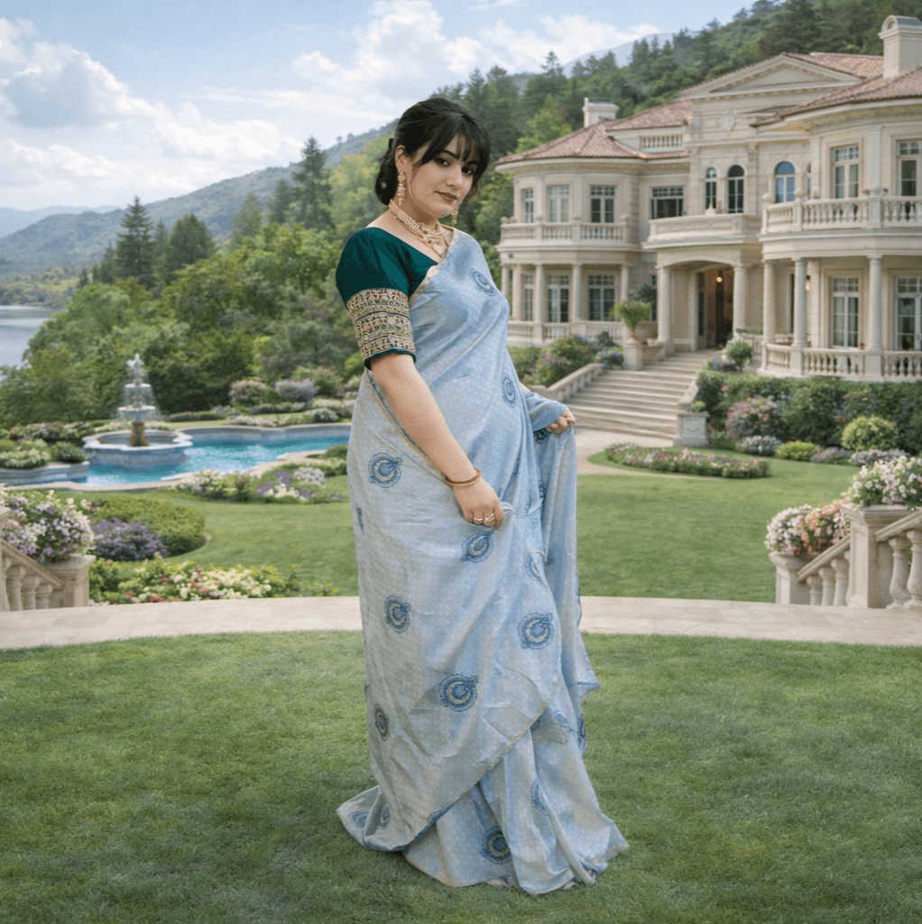 Embroidered Saree With Designer Blouse | Elegant Party & Wedding Wear Saree thumbnail 4