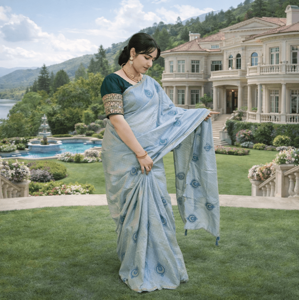 Embroidered Saree With Designer Blouse | Elegant Party & Wedding Wear Saree thumbnail 5