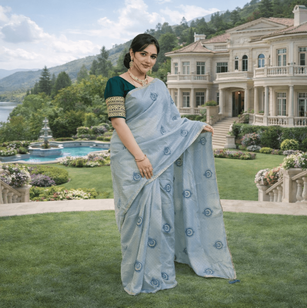 Embroidered Saree With Designer Blouse | Elegant Party & Wedding Wear Saree thumbnail 2