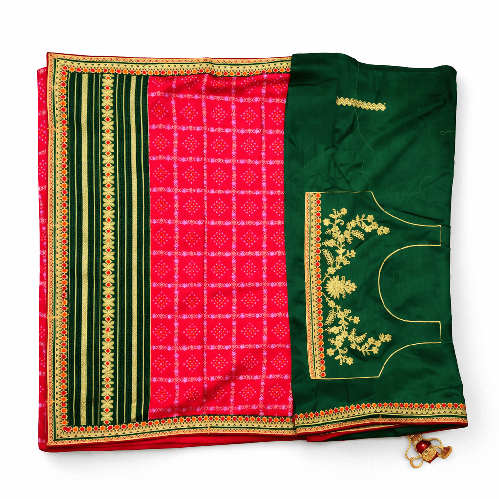 Women’S Traditional Saree With Embroidered Blouse Piece & Contrast Border – Festive Ethnic Wear thumbnail 4