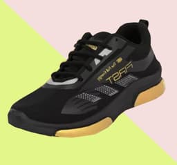Lace-Up Sports Sneakers with Contrast Sole and Padded Collar