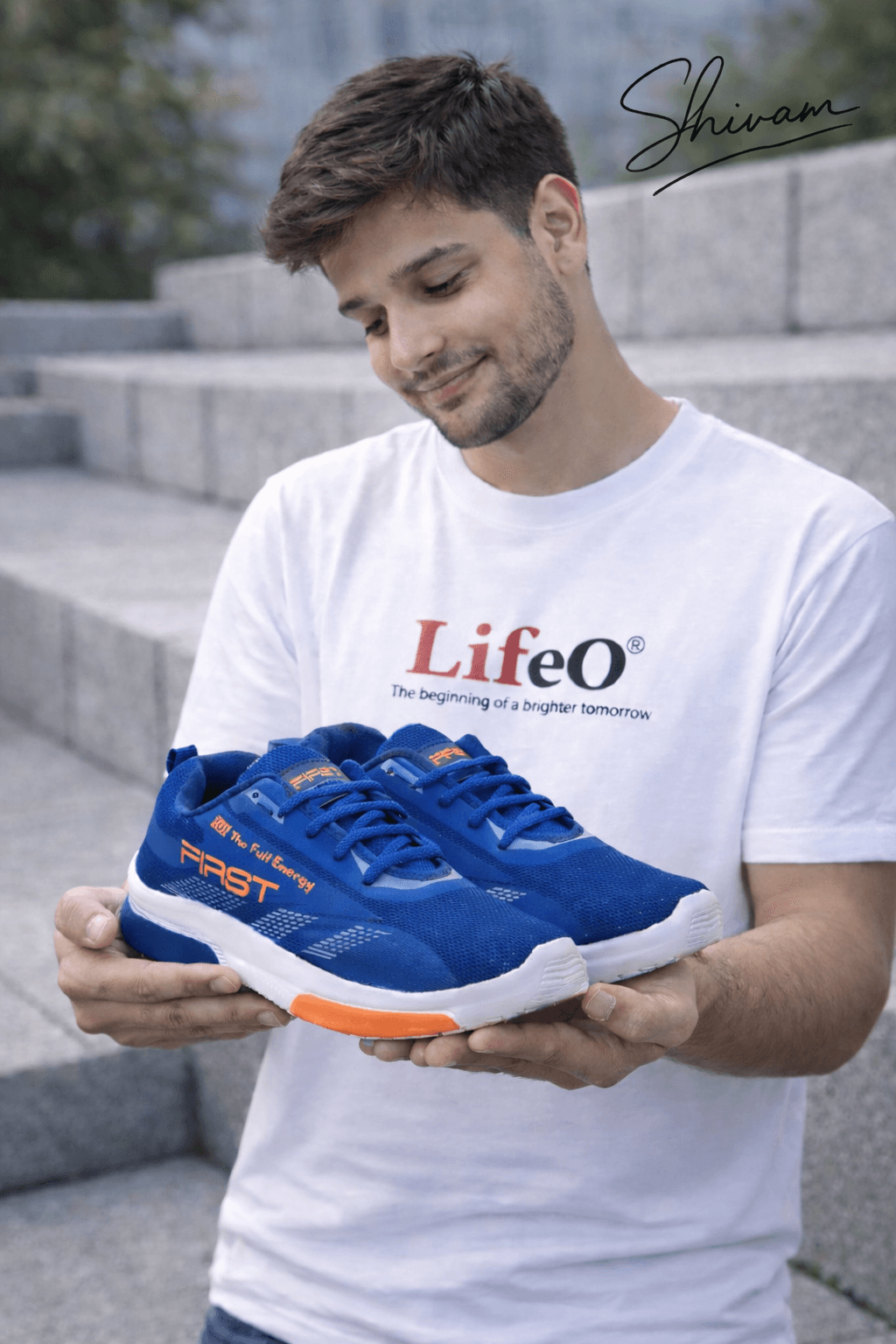 Lace-Up Mesh Sports Shoes with Cushioned Contrast Sole thumbnail 6
