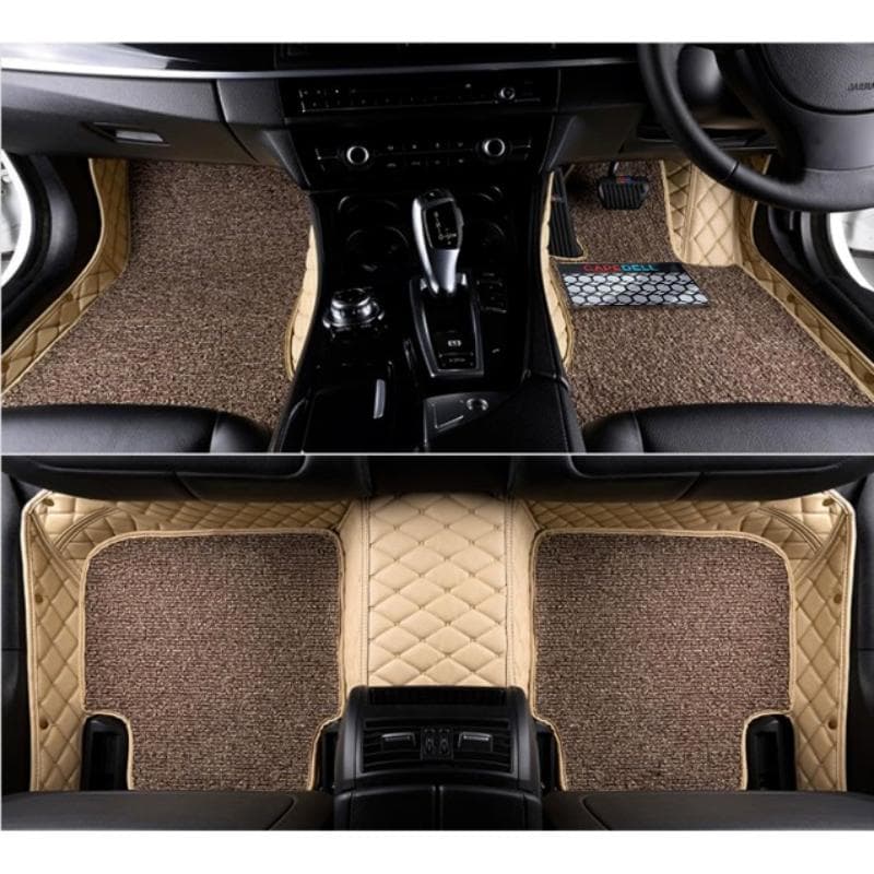 Premium Beige Car Floor Mats – Anti-Slip, Waterproof, Full Set Interior Protection Capdell Premium