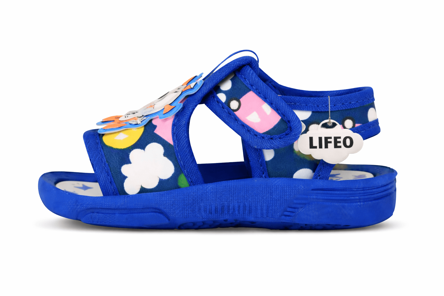 Toddler Cartoon Print Open-Toe Sandals with Hook-and-Loop Ankle Strap thumbnail 2