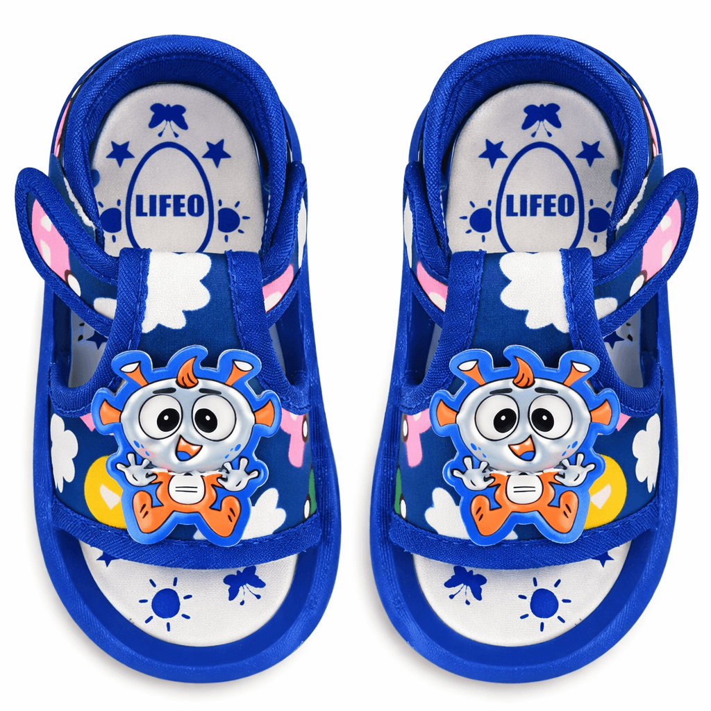 Toddler Cartoon Print Open-Toe Sandals with Hook-and-Loop Ankle Strap thumbnail 3
