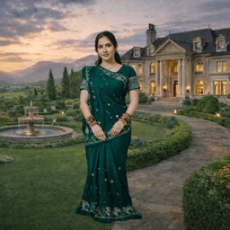 Emerald Green Embroidered Silk Saree – Luxury Designer Party Wear