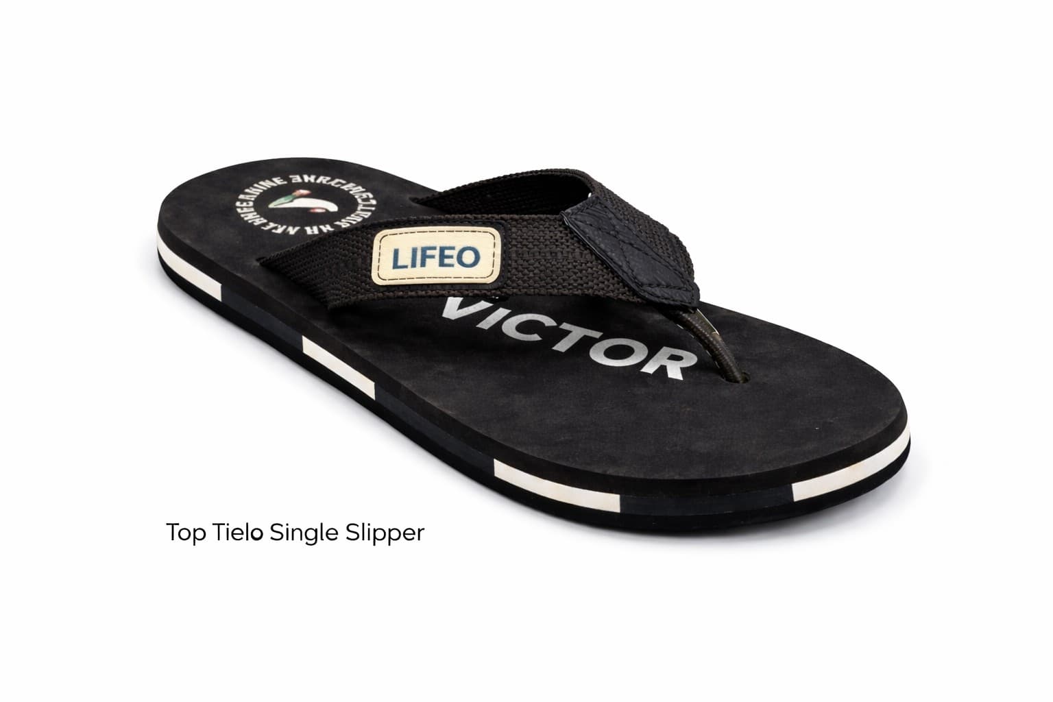 Men’s Toe-Post Flip Flops with Textured Cross Strap and Printed Footbed thumbnail 2