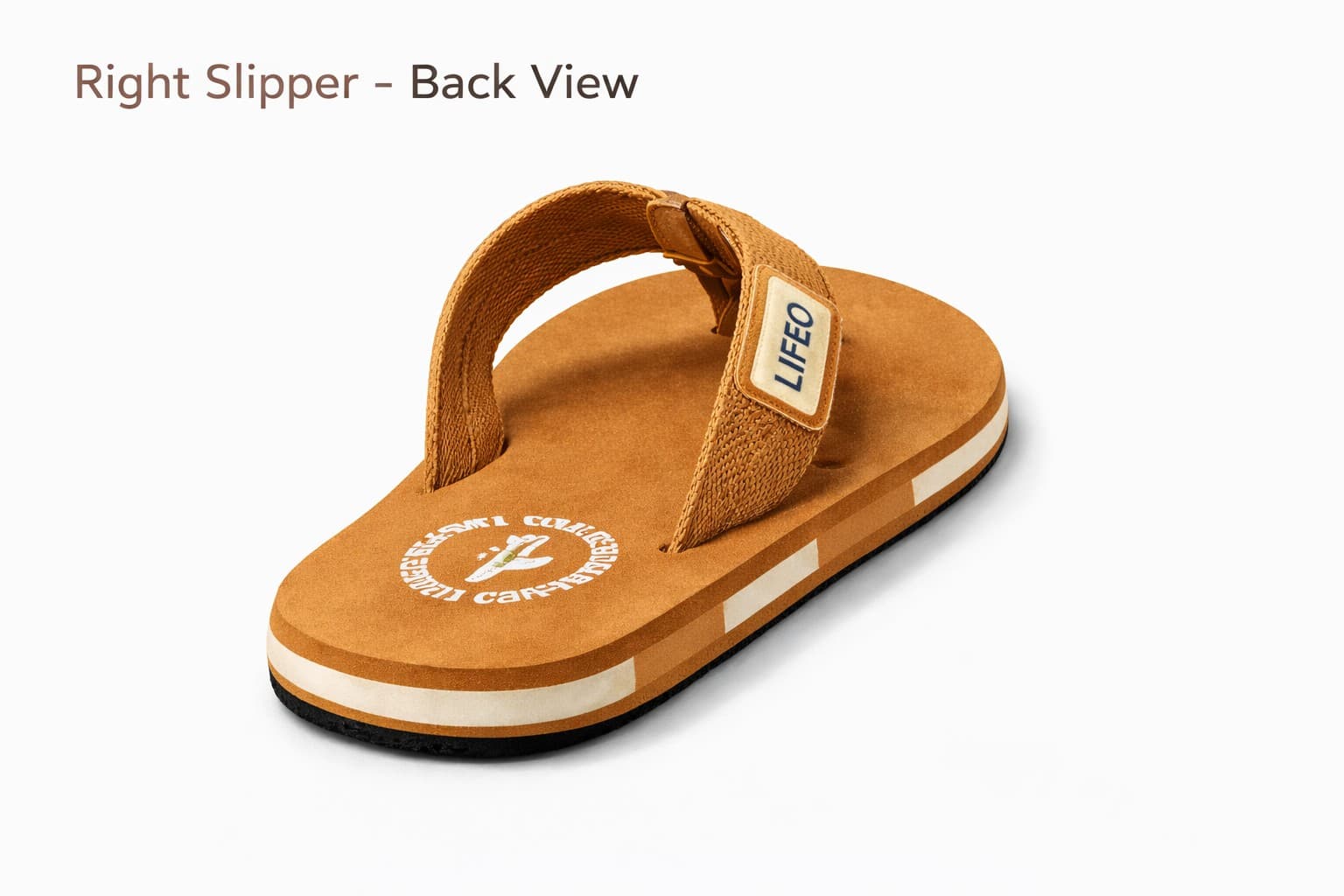 Men’s Textured Strap Thong Flip Flops with Striped Sole thumbnail 4
