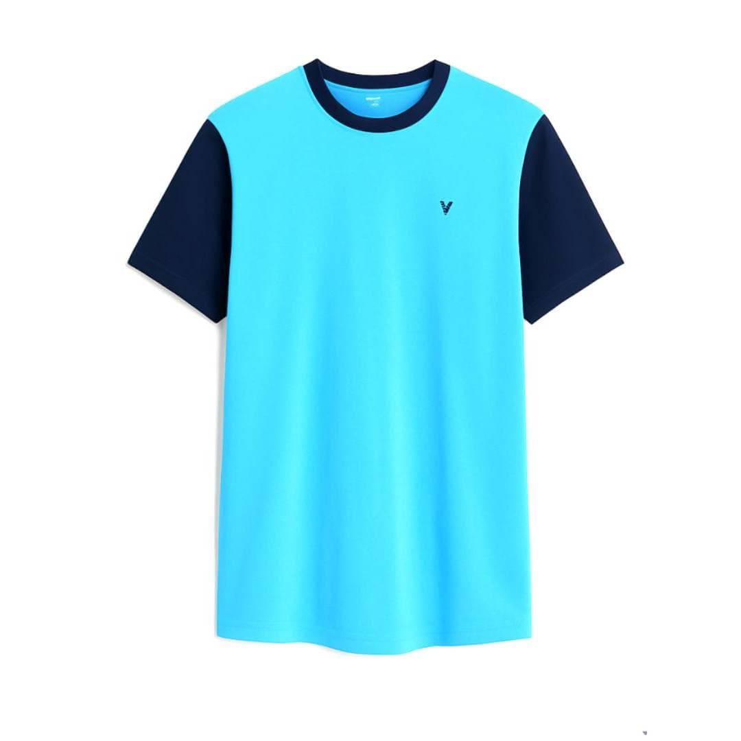 Sky Blue And Black Cotton Tshirt thumbnail 2