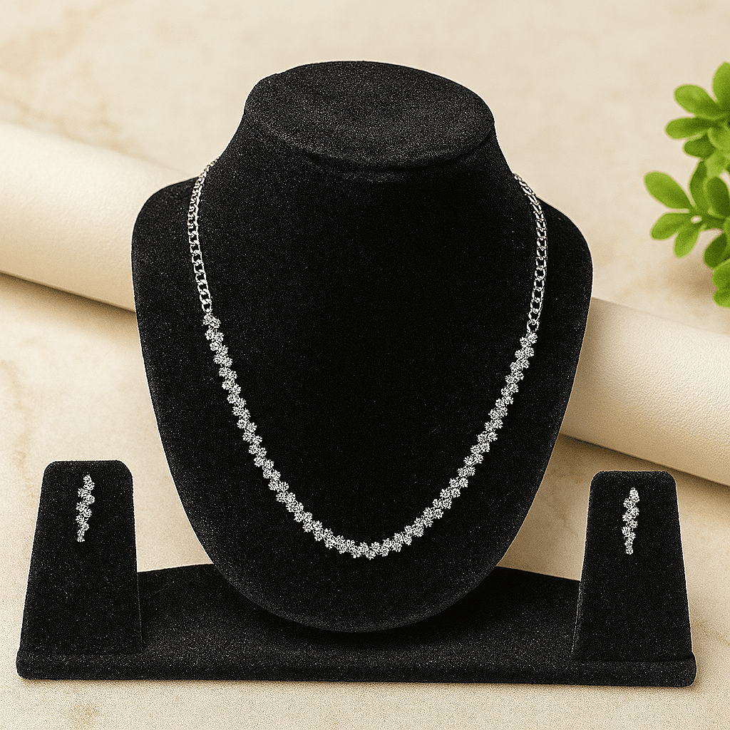 AzuraGems Rhodium-Plated Emerald Green, AD & Cubic Zirconia Studded Jewelry Set for Womens & Girls thumbnail 8