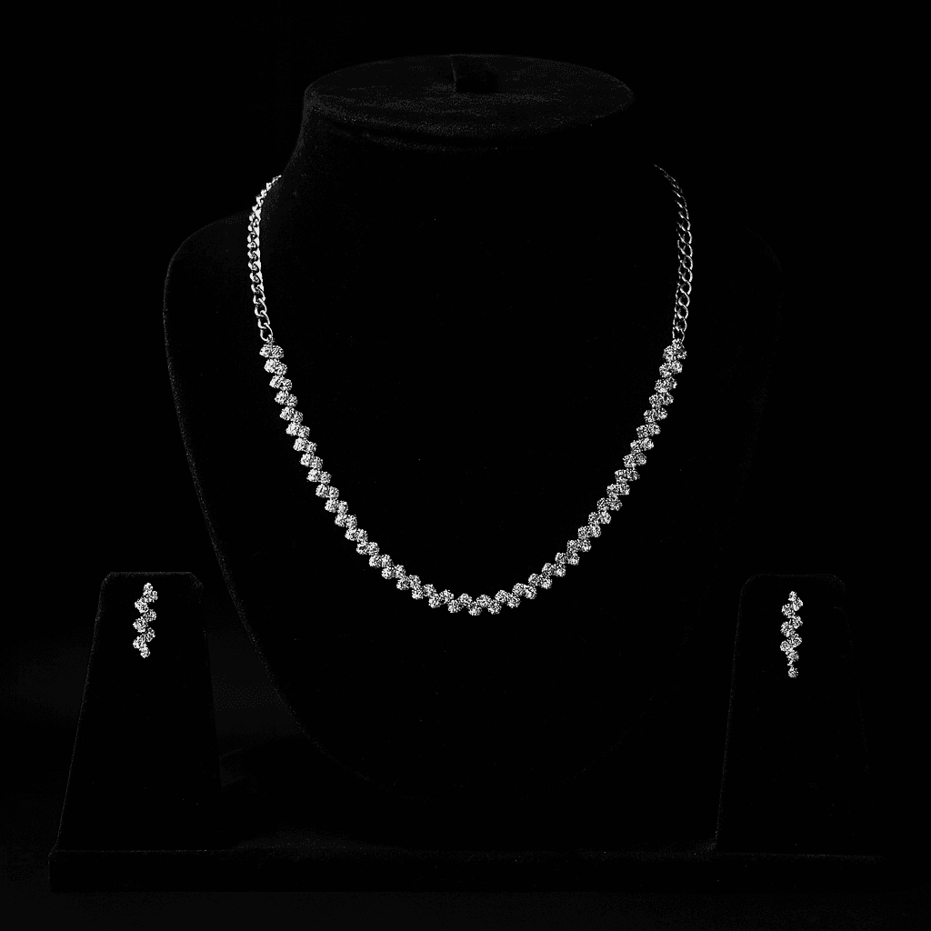 AzuraGems Rhodium-Plated Emerald Green, AD & Cubic Zirconia Studded Jewelry Set for Womens & Girls thumbnail 7
