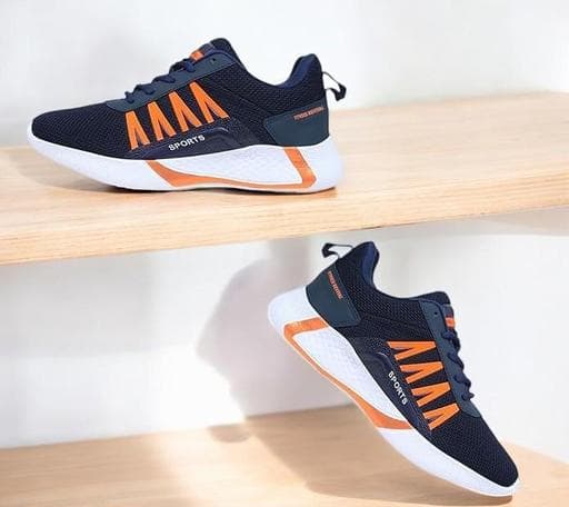 Men’s Lace-Up Sports Shoes with Textured Mesh Upper and Contrast Stripe Detailing thumbnail 2