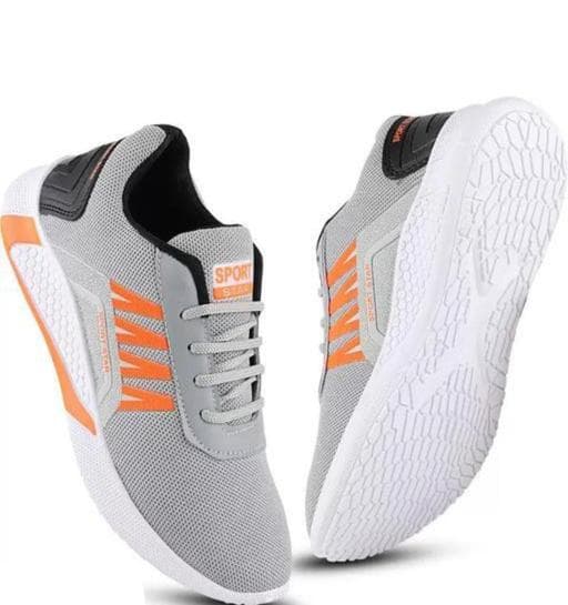 Lace-Up Mesh Sports Shoes with Textured Sole