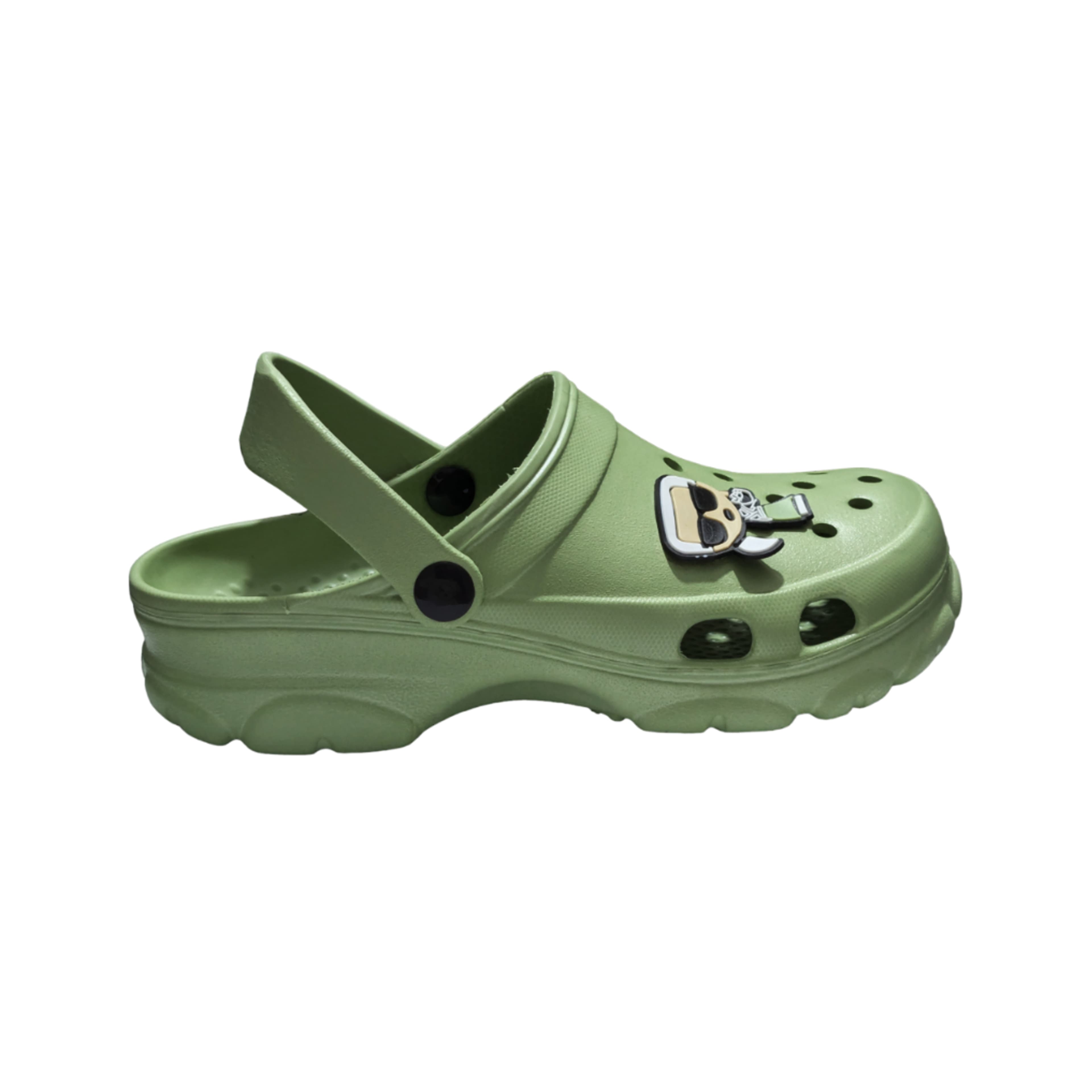 Men’s Moulded Clog Sandals with Cartoon Charm and Adjustable Heel Strap thumbnail 4