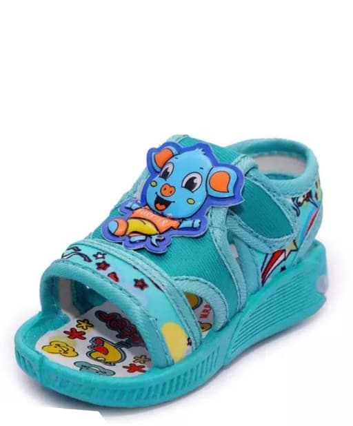 Infant Cartoon Appliqué Open-Toe Sandals with Hook-and-Loop Strap thumbnail 3