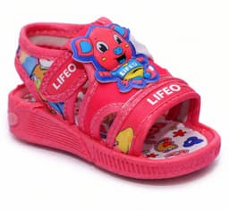 Kids Cartoon Appliqué Open-Toe Sandals with Hook-and-Loop Strap