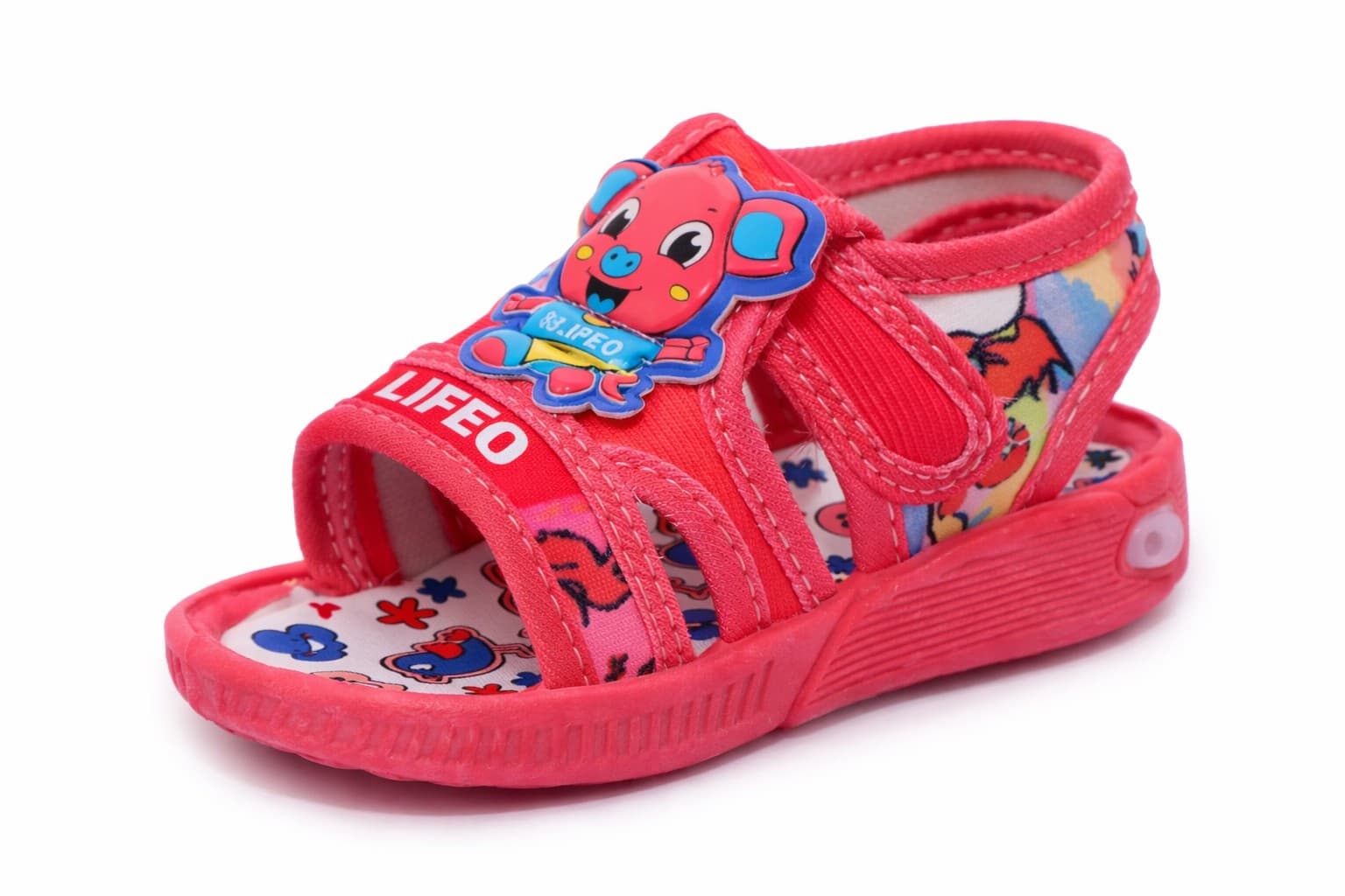 Kids Cartoon Appliqué Open-Toe Sandals with Hook-and-Loop Strap thumbnail 2