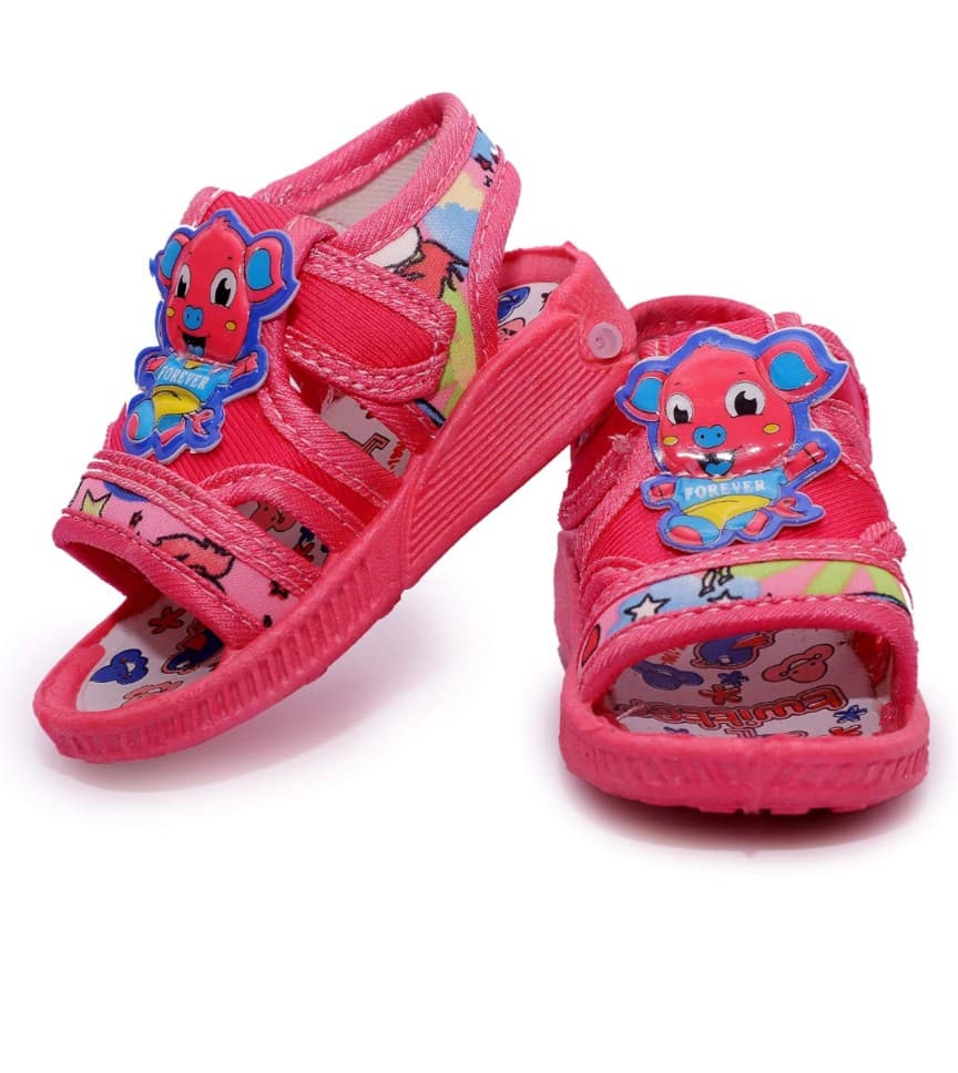 Kids Cartoon Appliqué Open-Toe Sandals with Hook-and-Loop Strap thumbnail 3