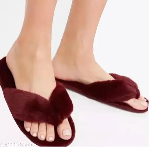 LIFEO Winter Warm & QueenCat Carpet soft Plush Comfy Warm Slip-on Slippers Women's Comfy Faux Fur House Slipper & Flip-Flops of Indoor & Outdoor for Women and Girls For Daily Wear, Casual Wear, Home Wear thumbnail 1