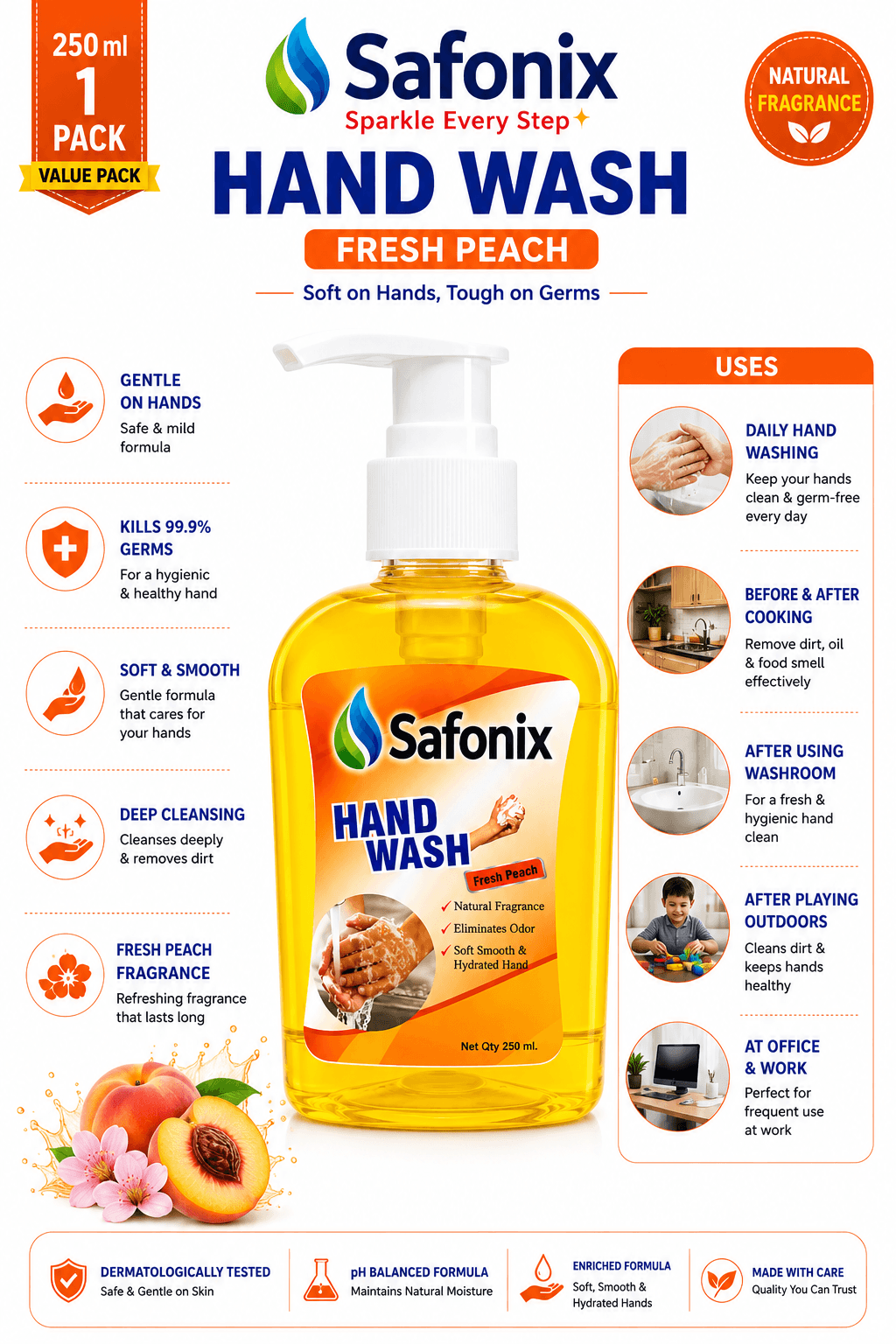 Safonix Hand Wash 250 ML Pack Of 2 thumbnail 2