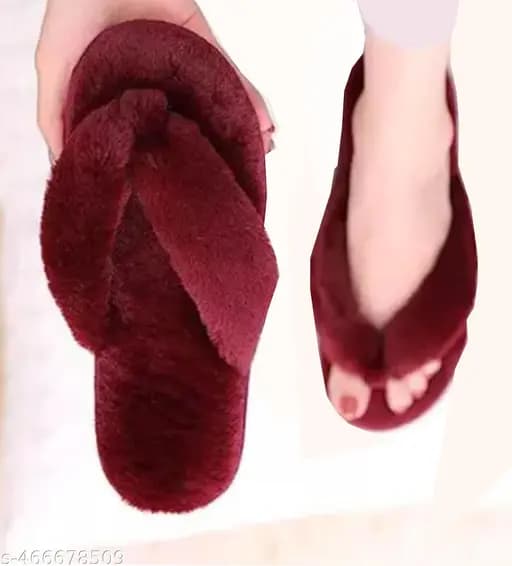 LIFEO Winter Warm & QueenCat Carpet soft Plush Comfy Warm Slip-on Slippers Women's Comfy Faux Fur House Slipper & Flip-Flops of Indoor & Outdoor for Women and Girls For Daily Wear, Casual Wear, Home Wear thumbnail 3