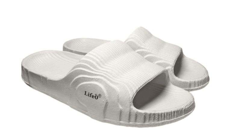 Men's Moulded Open-Toe Slide Slippers with Textured Wide Strap thumbnail 2