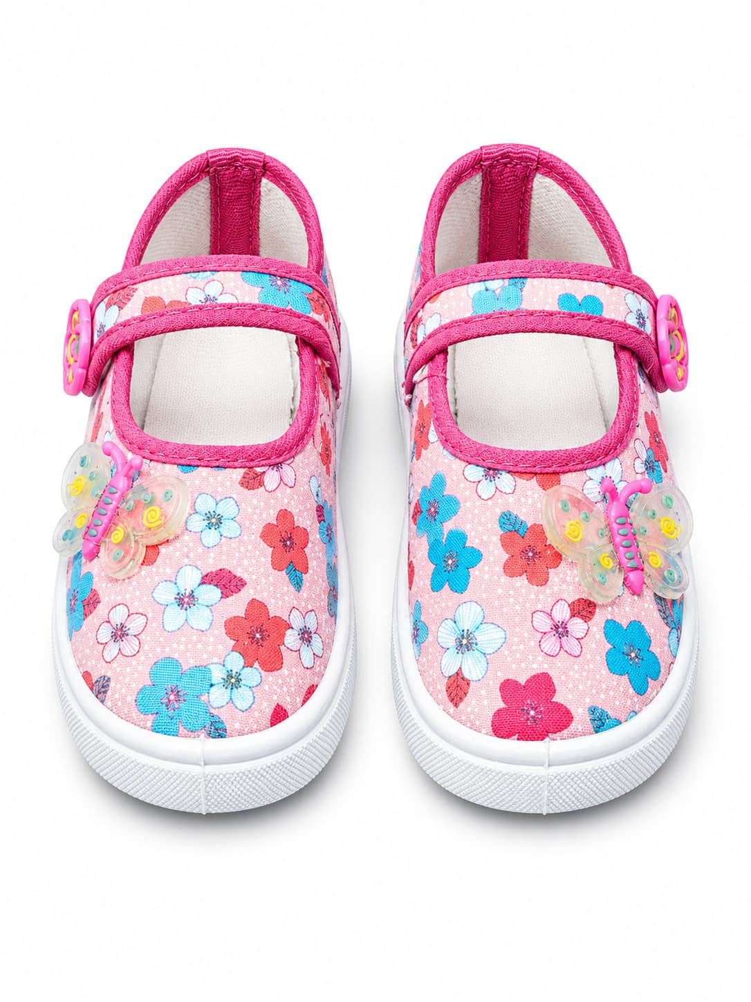 Infant Floral Mary Jane Shoes with Adjustable Hook-and-Loop Strap thumbnail 2
