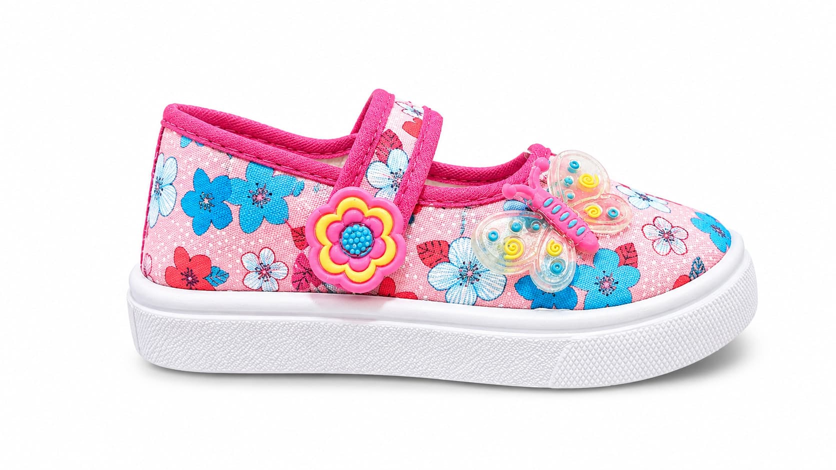 Infant Floral Mary Jane Shoes with Adjustable Hook-and-Loop Strap thumbnail 3