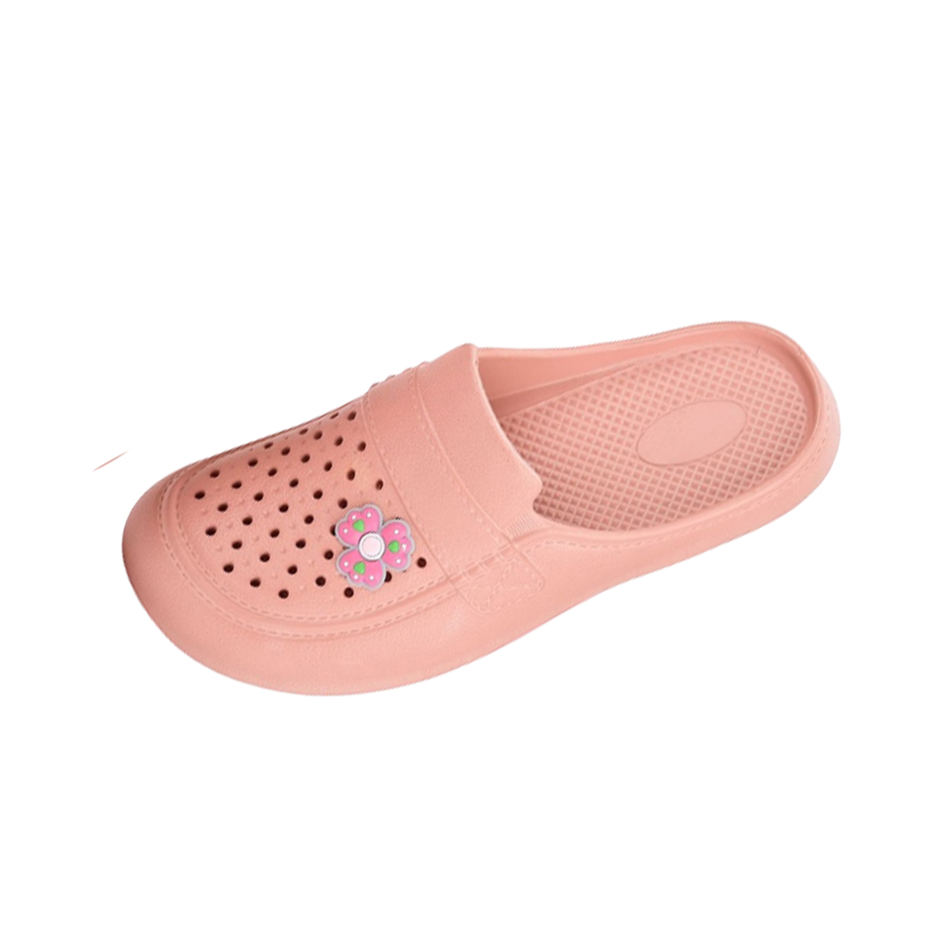 Men's Closed-Toe Perforated Clog Slippers with Floral Charm thumbnail 2
