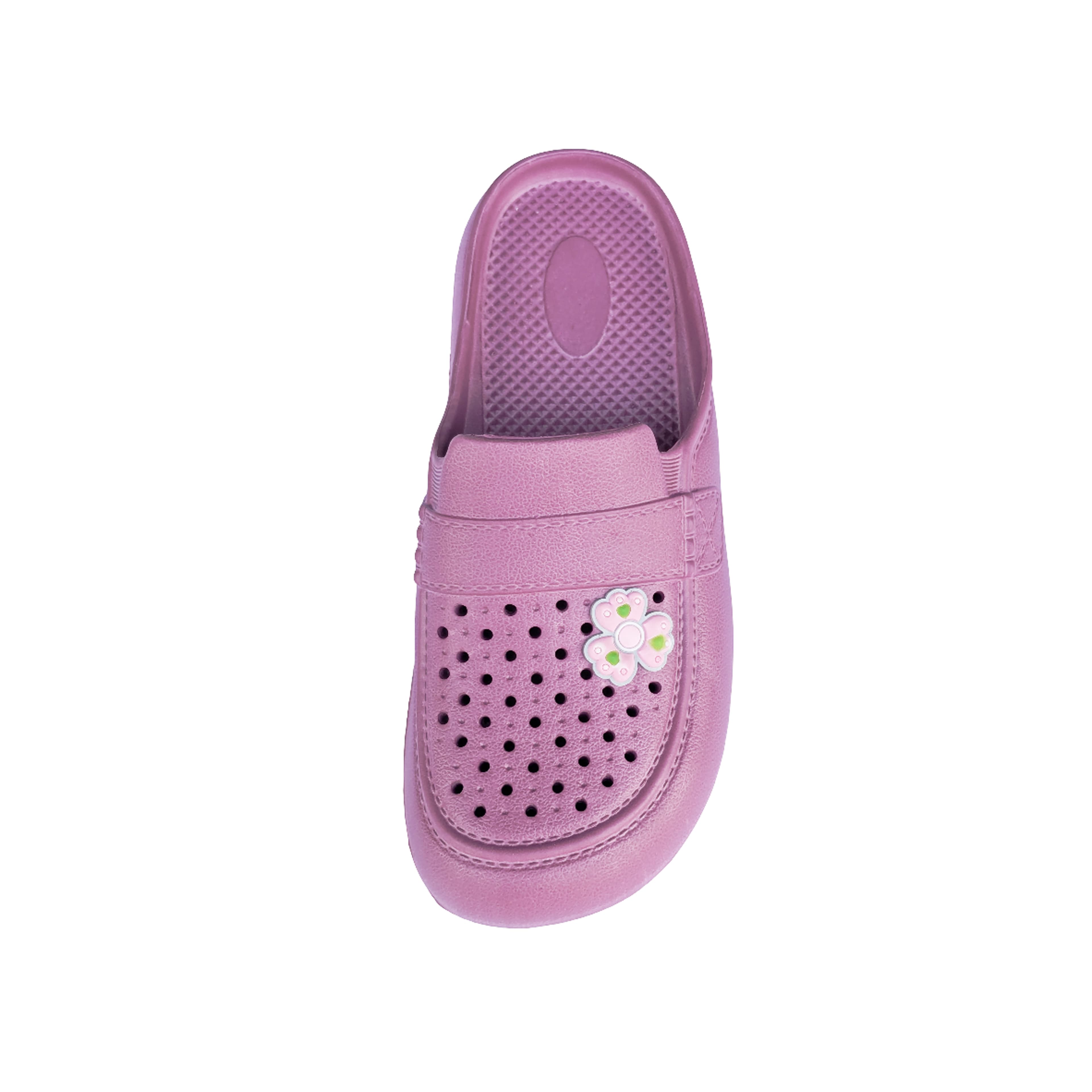 Men's Perforated Slip-On Clogs with Pivoting Heel Strap and Flower Charms thumbnail 2