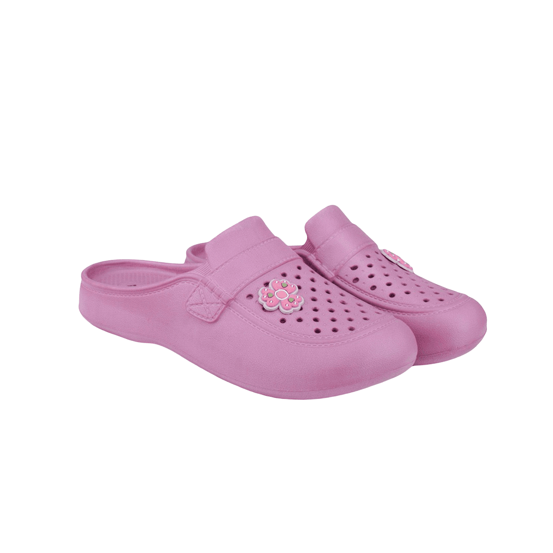 Men's Perforated Slip-On Clogs with Pivoting Heel Strap and Flower Charms thumbnail 3