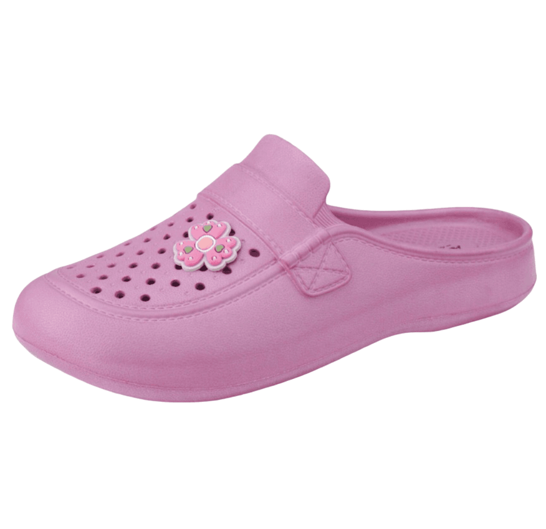 Men's Perforated Slip-On Clogs with Pivoting Heel Strap and Flower Charms thumbnail 4