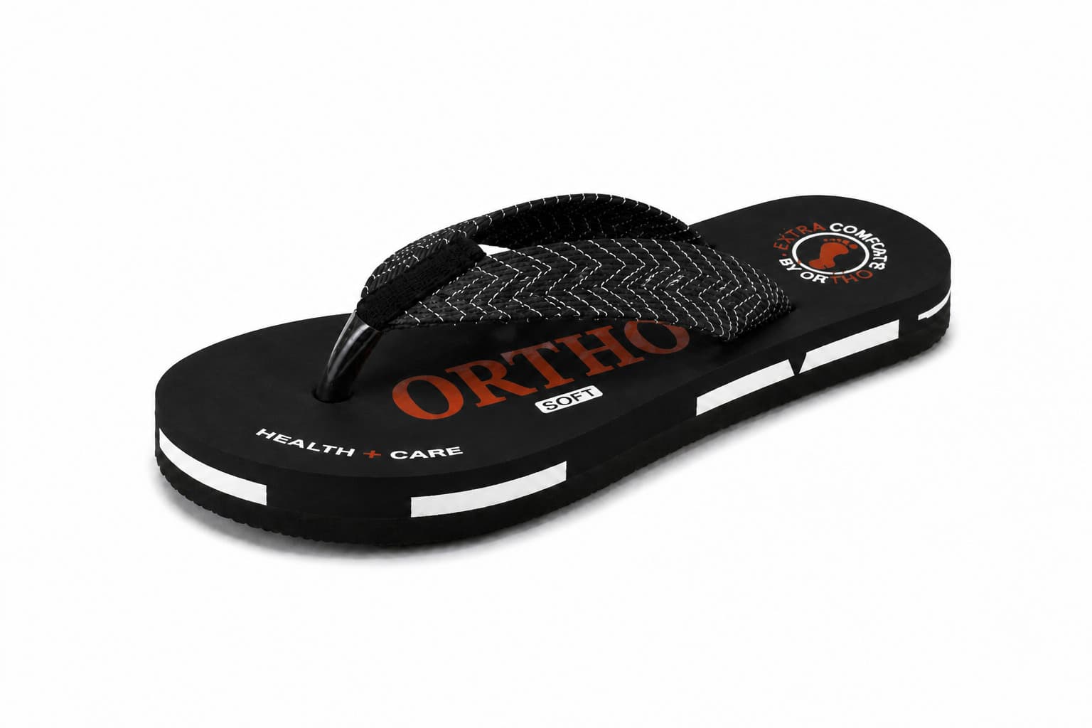 Men’s Thong Flip Flops with Zigzag Textured Strap and Soft Footbed thumbnail 1