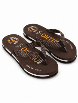 Men’s Thong Flip Flops with Chevron Textured Straps and Layered Sole