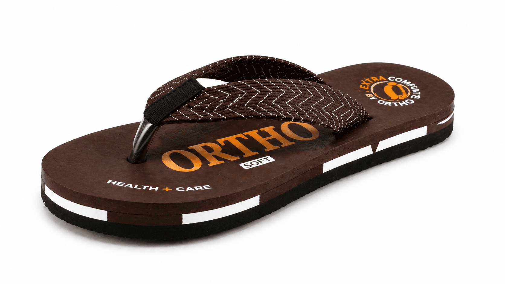 Men’s Thong Flip Flops with Chevron Textured Straps and Layered Sole thumbnail 3