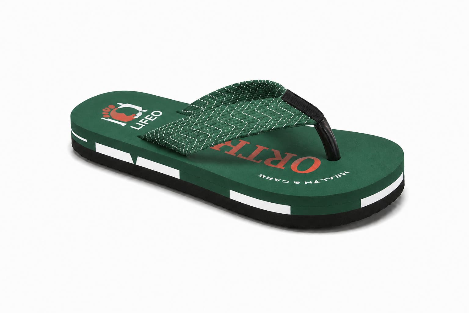 Men’s Textured Strap Thong Flip Flops with Contrast Side Stripe Sole thumbnail 3
