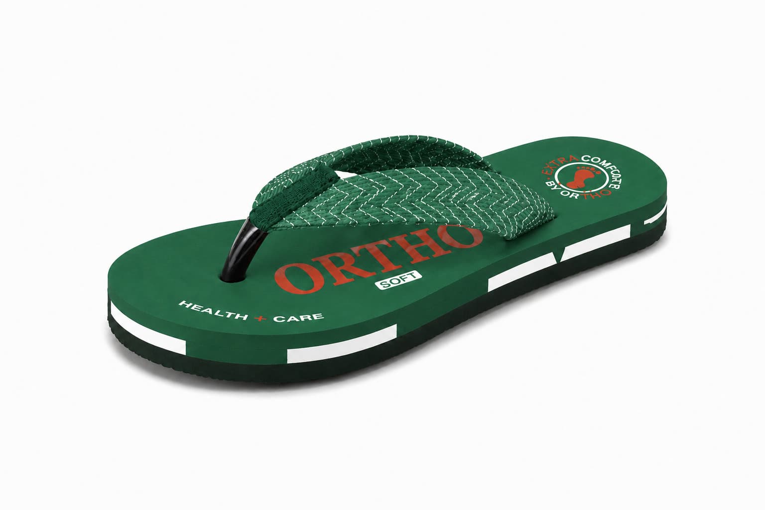 Men’s Textured Strap Thong Flip Flops with Contrast Side Stripe Sole thumbnail 4