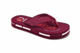 Men’s Casual Thong Flip Flops with Quilted Chevron Strap and Striped Sole