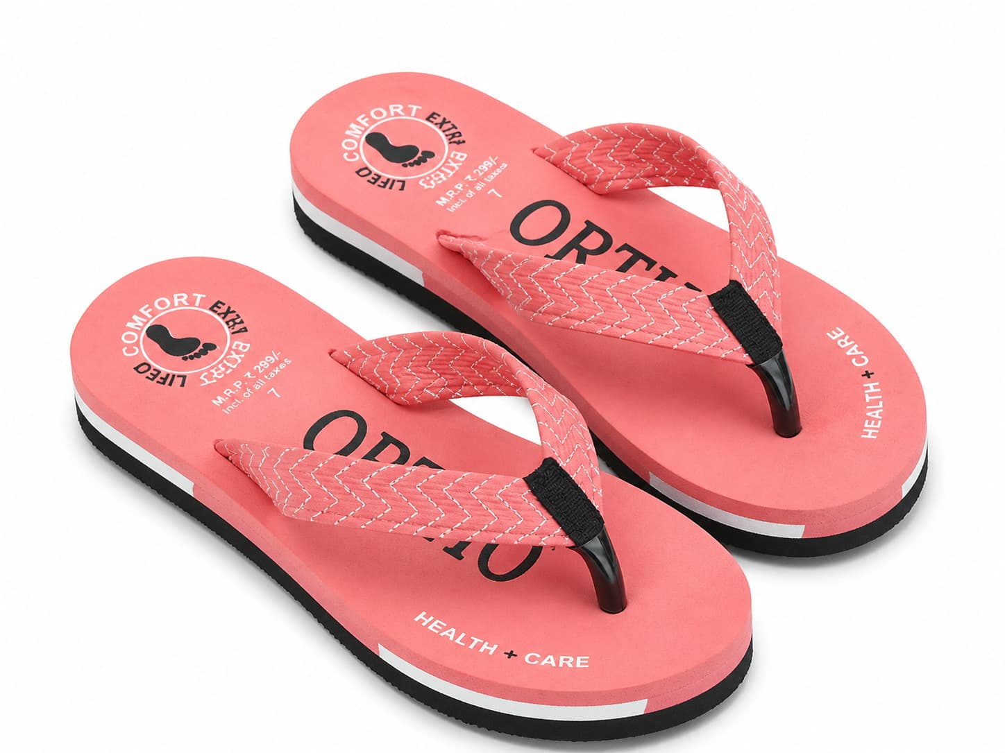 Men’s Textured Thong Flip Flops with Layered Contrast Sole thumbnail 2