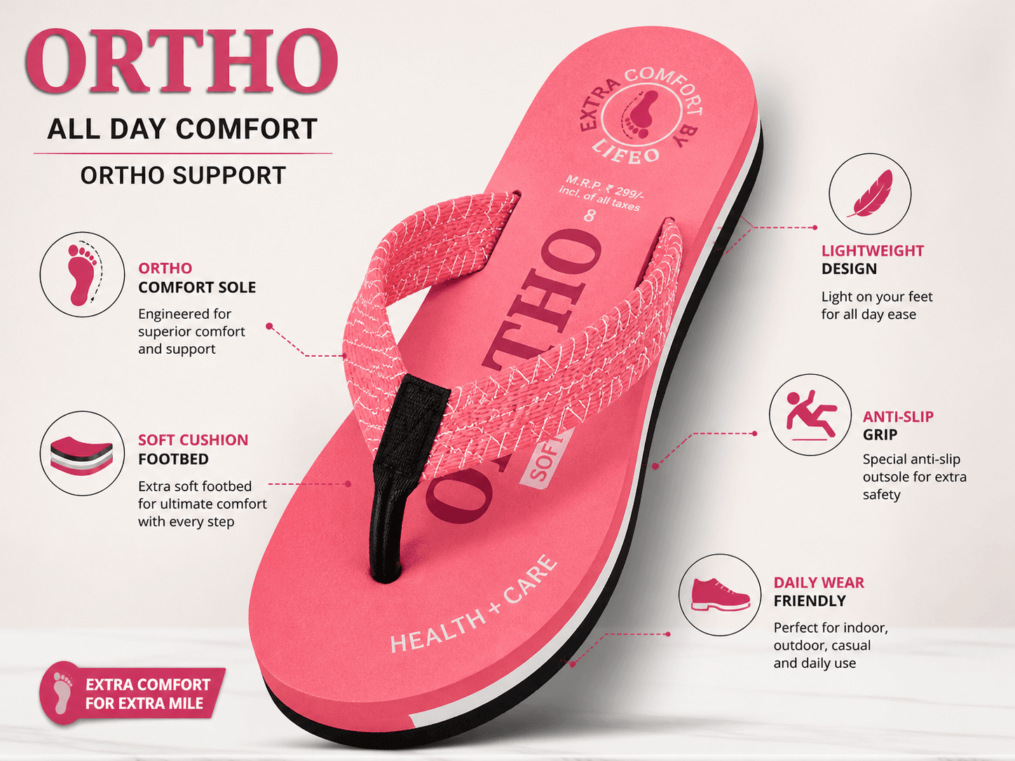 Men’s Textured Thong Flip Flops with Layered Contrast Sole thumbnail 7