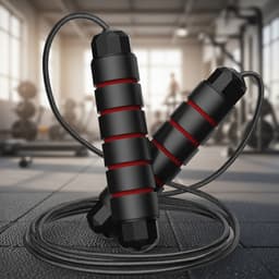 Weighted Speed Jump Rope With Anti-Slip Grip & Adjustable Steel Cable