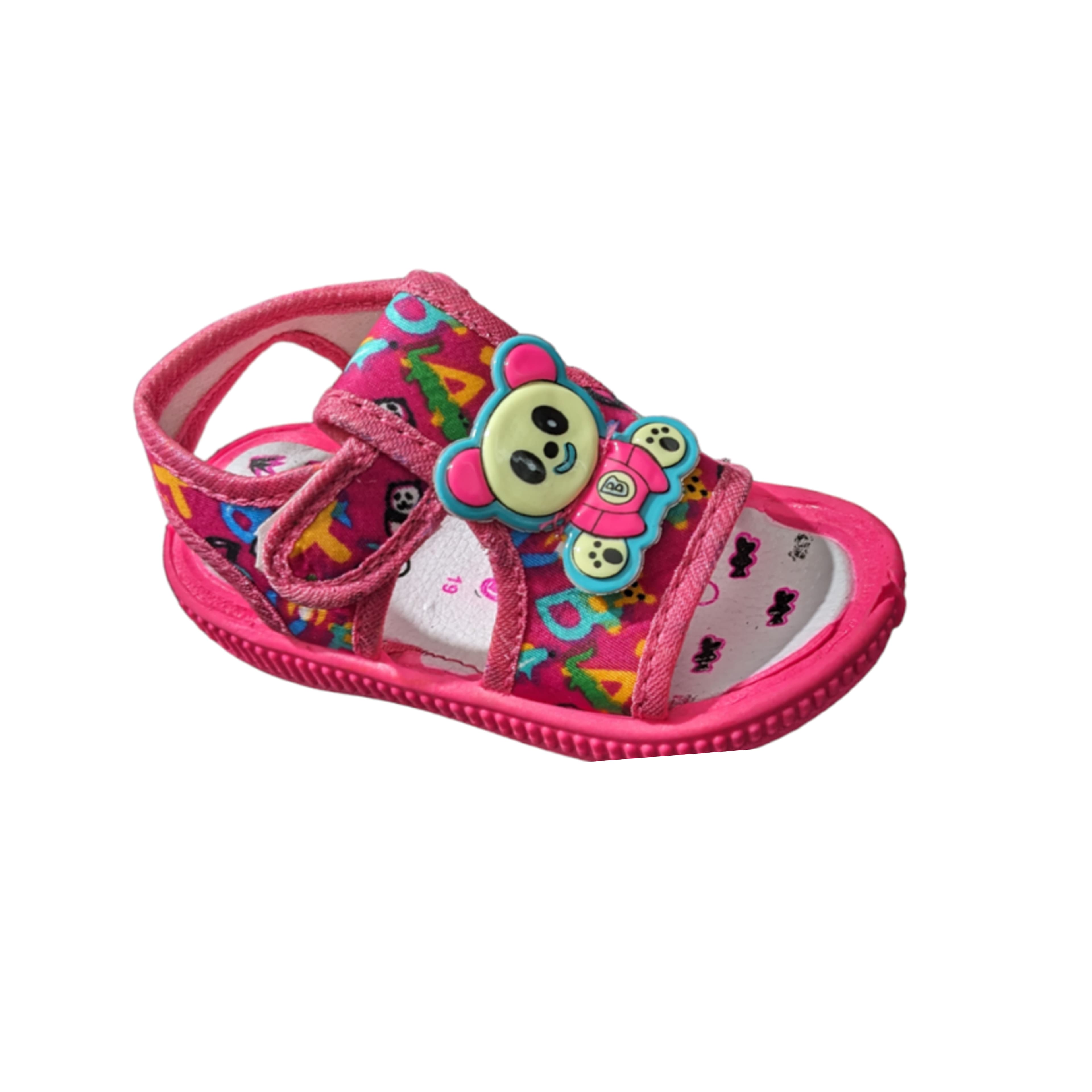 Kids Cartoon Appliqué Open-Toe Sandals with Hook-and-Loop Strap thumbnail 1