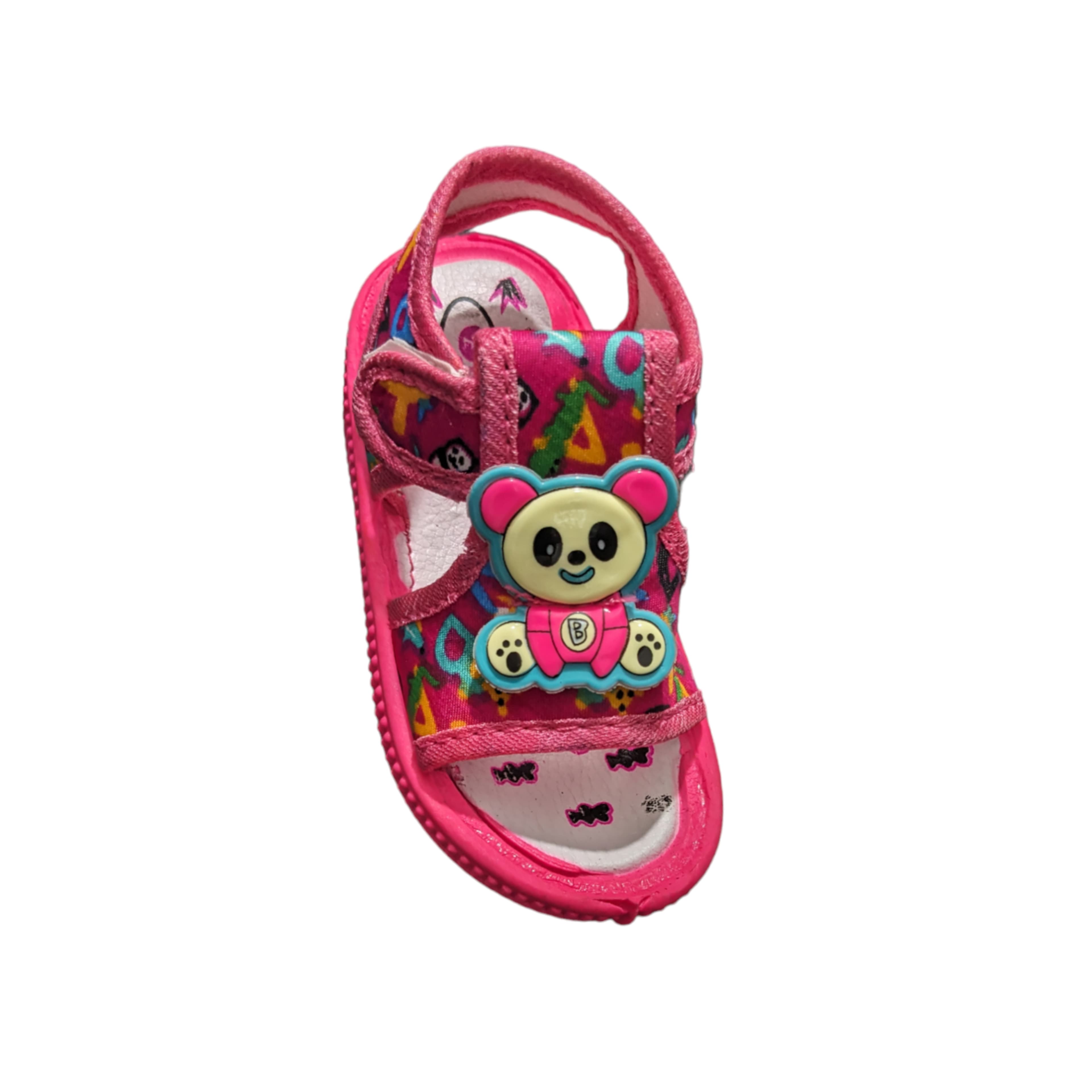 Kids Cartoon Appliqué Open-Toe Sandals with Hook-and-Loop Strap thumbnail 2